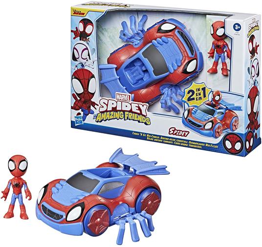 Lafeltrinelli Hasbro Spidey e i Suoi Fantastici Amici Spidey e Web-Crawler veicolo convertibile 2-in-1 con personaggio 10 cm Duty-free