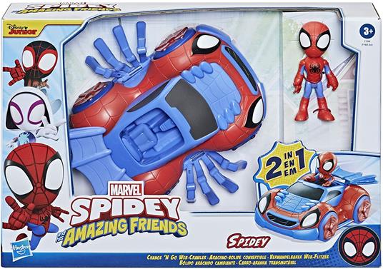 Lafeltrinelli Hasbro Spidey e i Suoi Fantastici Amici Spidey e Web-Crawler veicolo convertibile 2-in-1 con personaggio 10 cm Duty-free