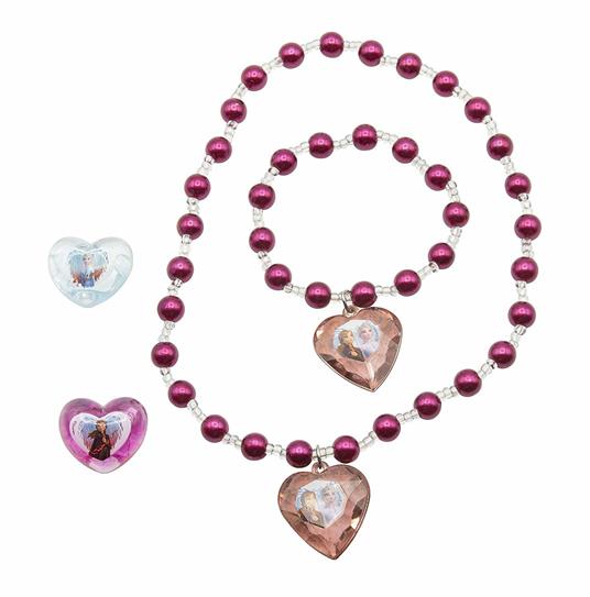 Lafeltrinelli Disney Frozen II set accessori. 1 braccialetto di perle 1 collana di perle 2 anelli in confezione regalo Nuovi prodotti