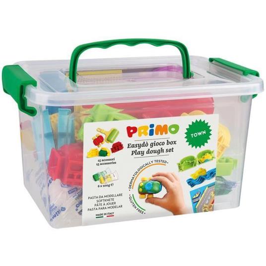 Lafeltrinelli PRIMO 290CITYGF Kit plastilina senza glutine astuccio contenente 6 bastoncini e 13 accessori “city”