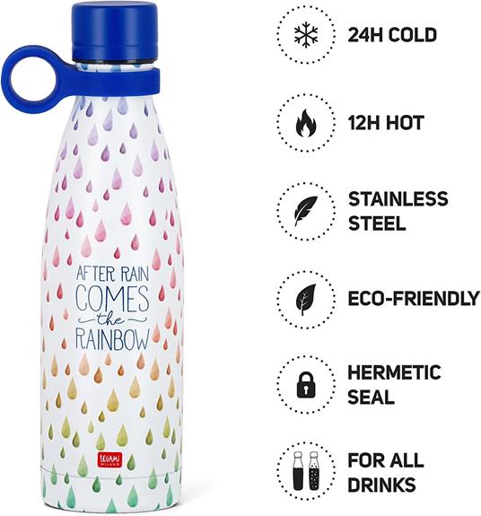 Lafeltrinelli Legami - Bottiglia Termica 500 ml Borraccia leggera e resistente Chiusura ermetica 12 Ore Bevande calde 24 Ore fredde Offerte speciali