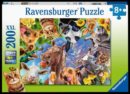Lafeltrinelli Ravensburger - Puzzle Divertenti animali da fattoria 200 Pezzi XXL Età Raccomandata 8+ Anni Nuova