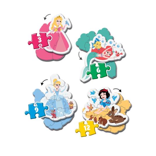 Lafeltrinelli Puzzle Princess - 1x3 + 1x6 + 1x9 + 1x12 pezzi Negozio online di fabbrica