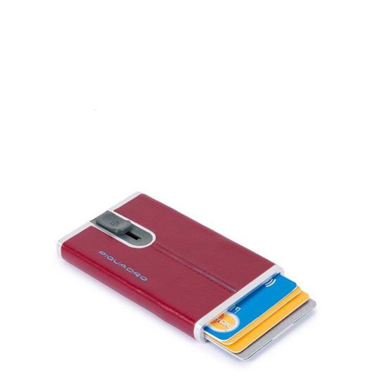 Lafeltrinelli Piquadro Portacarte Di Credito Scorrevole Blue Square Rosso